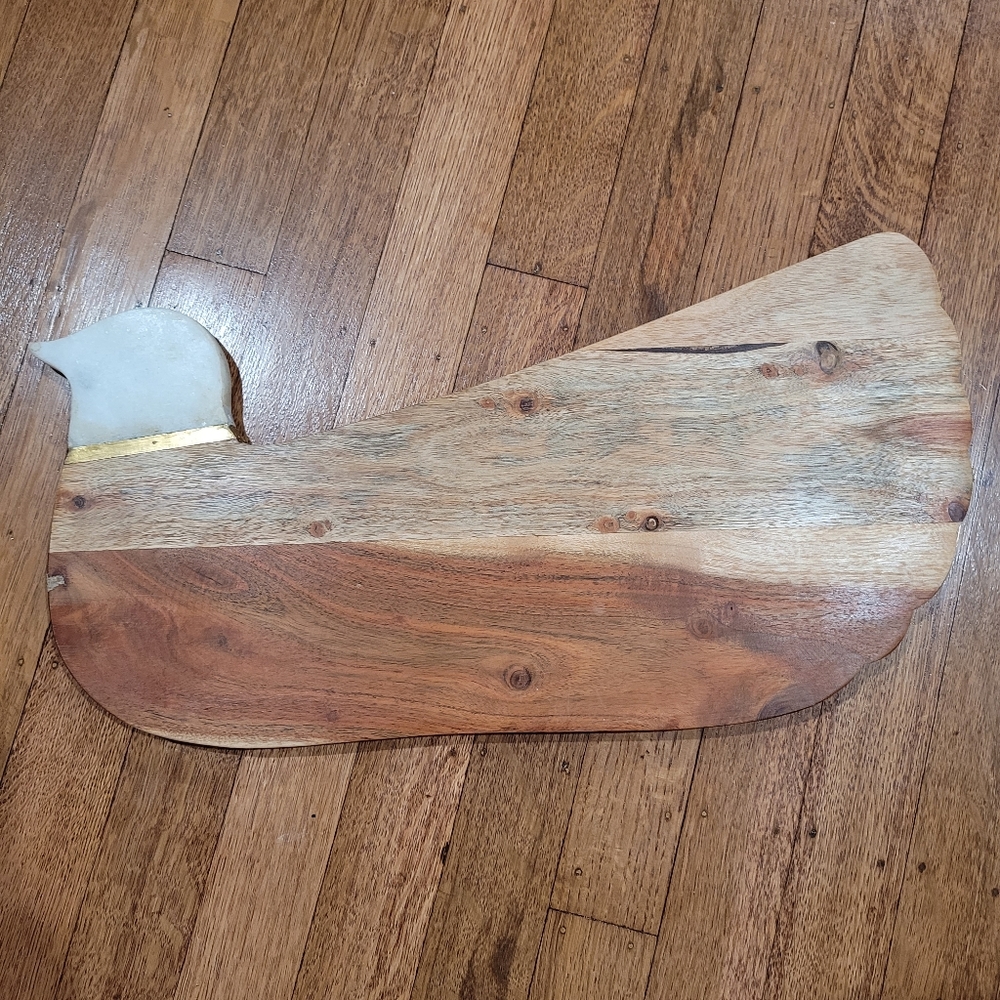 NWT Anthropologie wooden marble cutting board dove